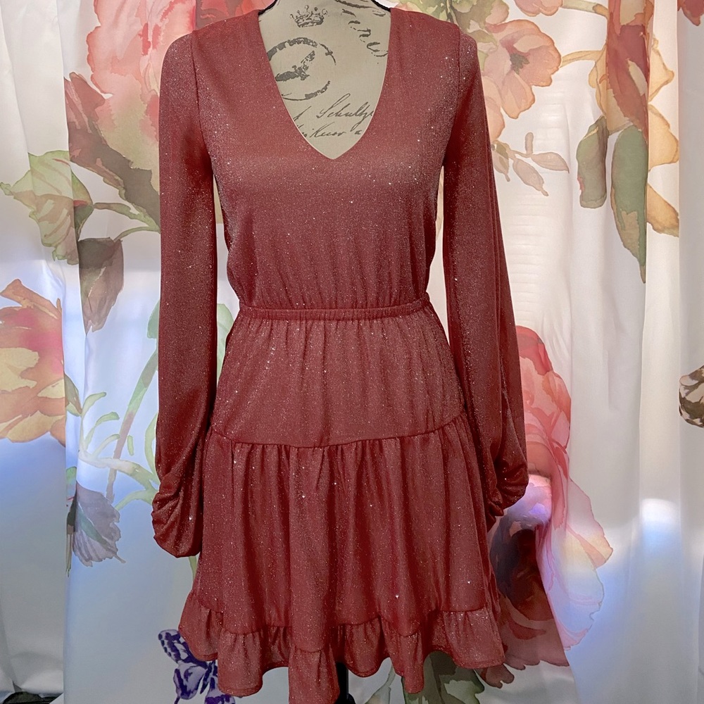 Beautiful glittery salmon color dress